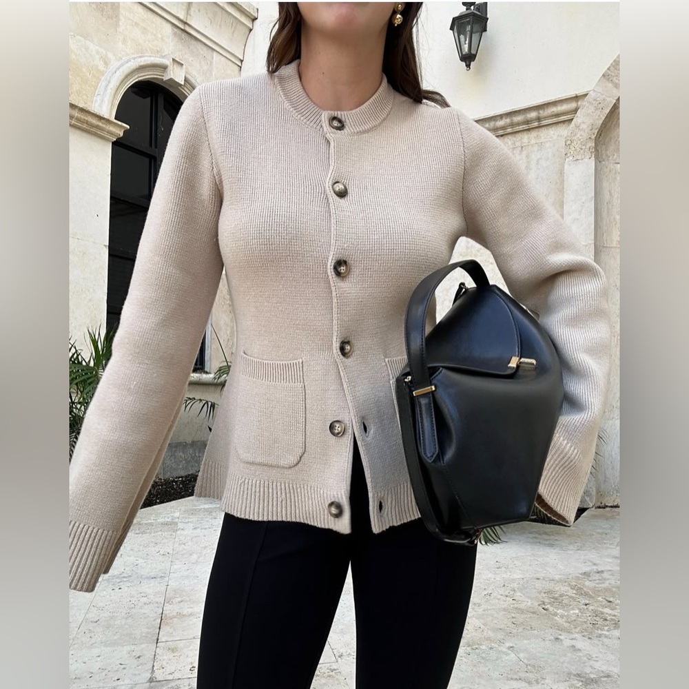 Eames Organic Cotton-Wool Button Cardigan